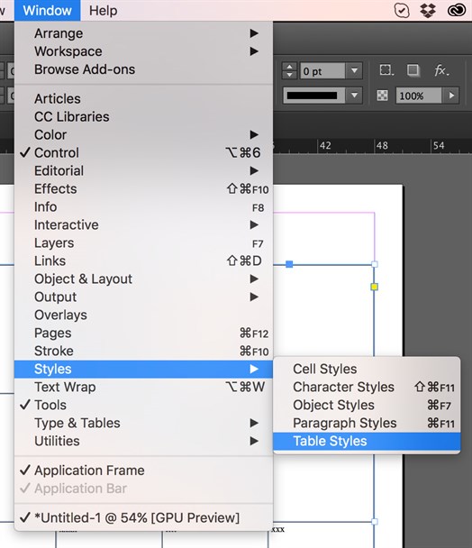 InDesign Table Styles