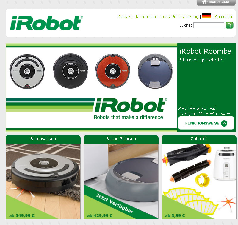 iRobot website localization