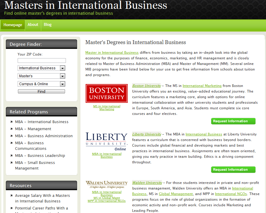 Masters in International Business