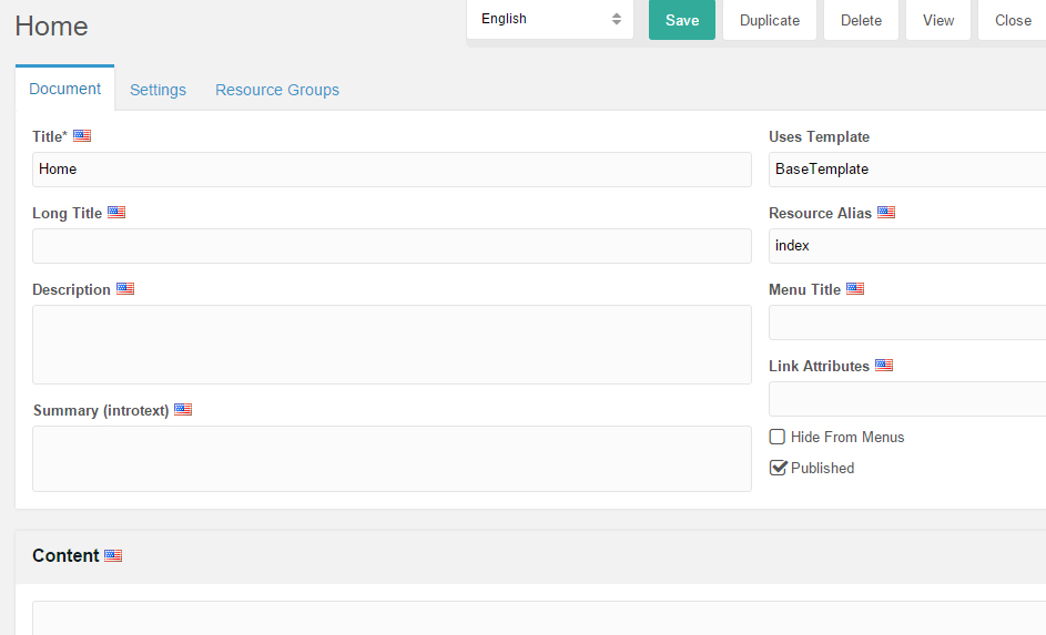 MODX Globalization Using Lingua - 3