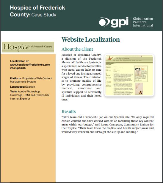 Hospice of Frederick County case study 