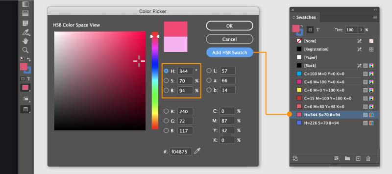 HSB Colo in Adobe InDesign