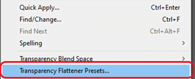 Transparency Flattener Presets InDesign