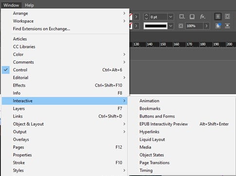 InDesign Interactive Panel