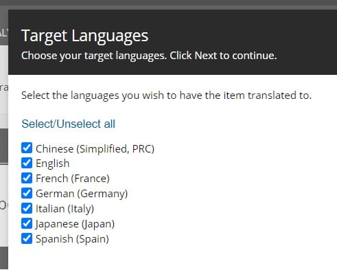 Target Languages - Sitecore