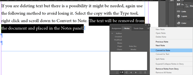 Convert to Note InDesign