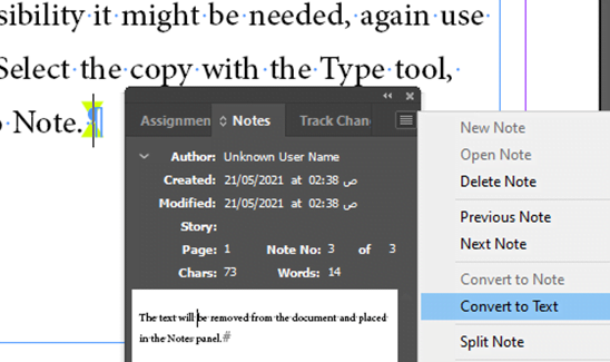 Convert to Note InDesign