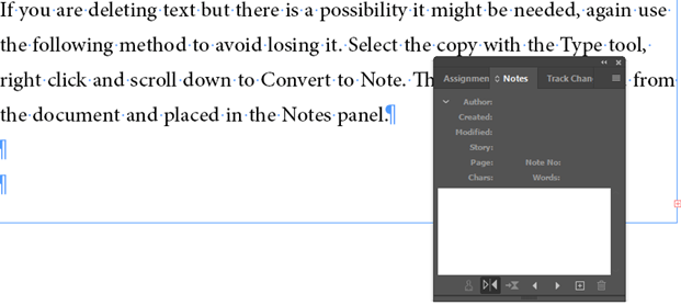 Convert Note to Text - InDesign