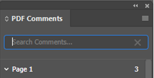 Search Comments - InDesign