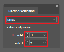 Diacritic Positioning Settings - EPUB