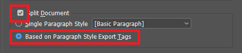 Paragraph Style Export Tags - EPUB