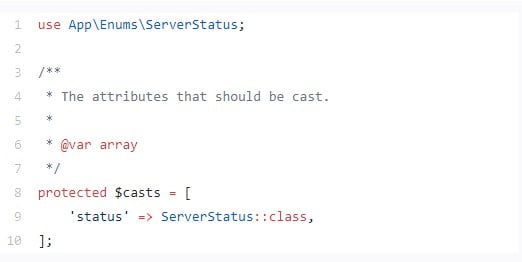 Enum Eloquent Attribute Casting - Laravel 9