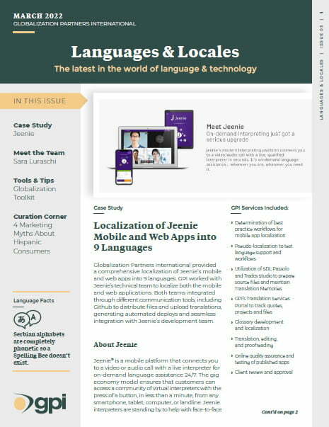 Welcome to Languages and Locales - March 2022