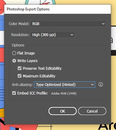 Adobe with Storyline Integration .AI Format - Photoshop Export Options