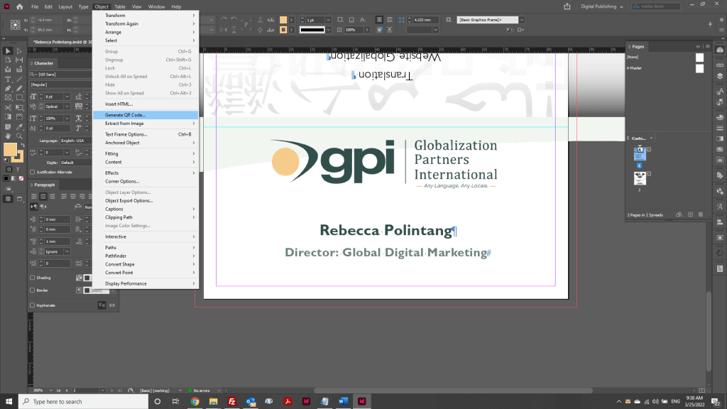 InDesign - Generate QR Code - GPI Blog