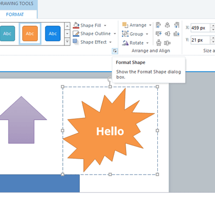 Change and Format Shape Information