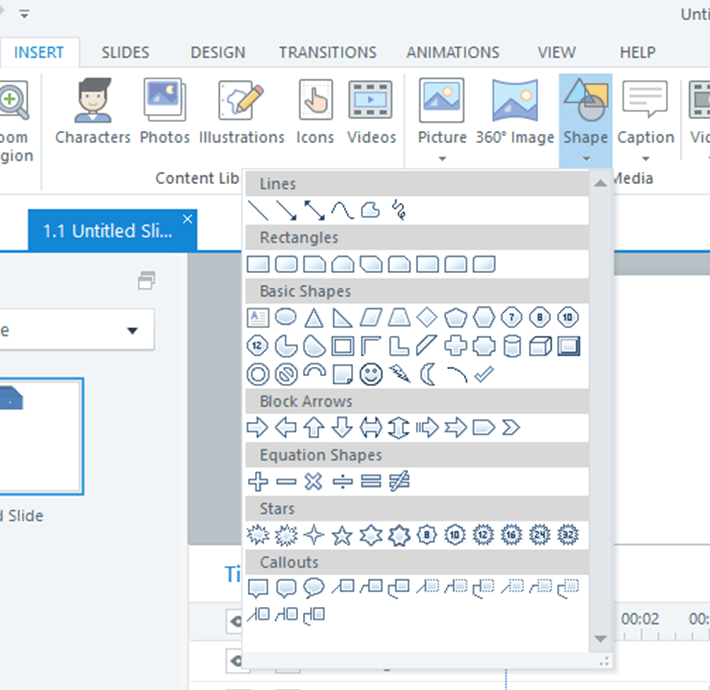 Insert Shape - Articulate Storyline 360