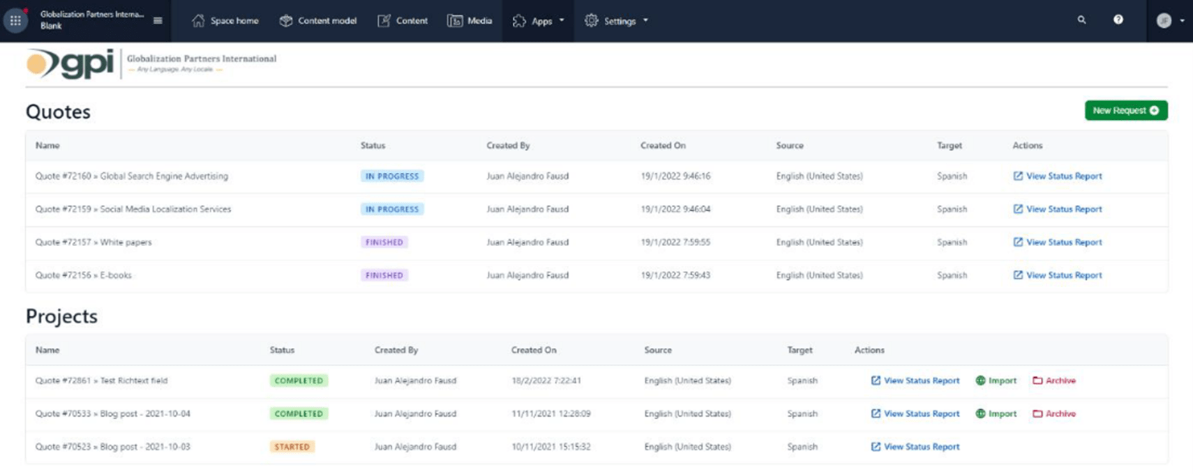 Create a Package on GPI Contentful Translation Connector