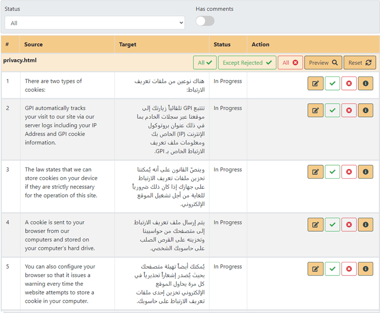 Online Translation Review Tool