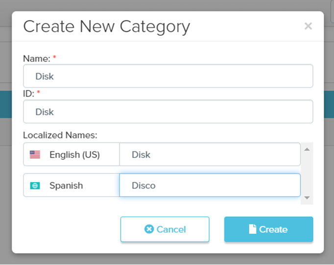 Create New Category