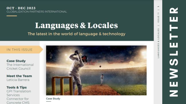 GPI Languages & Locales Newsletter - October to December Edition